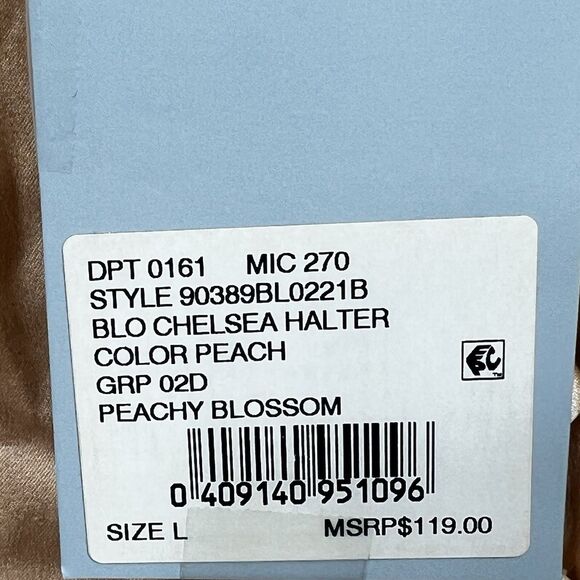Antonio Melani Blouse Chelsea Halter Womens Large Peach Silk Blend Sleeveless - Picture 9 of 11